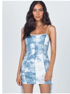 PRINCESS POLLY MILAN TIE DYE MINI DRESS BLUE 4
